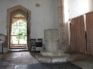 south door and font