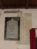 survivng Elizabethan wall inscription behind memorial