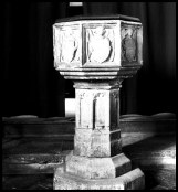 the original 15th century medieval font, destroyed in the blitz (c) George Plunkett