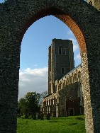 west tower from an Abbey doorway