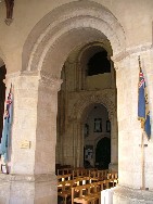 view from south aisle through two arcades