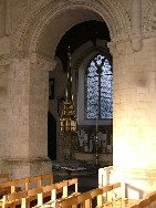 view into west end of north aisle from nave